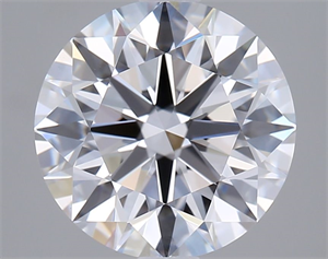 Picture of Lab Grown Diamond 2.52 Carats, Round with Excellent Cut, D Color, VVS2 Clarity and Certified by GIA
