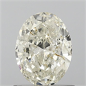 Natural Diamond 0.75 Carats, Oval with  Cut, J Color, I1 Clarity and Certified by IGI