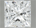 Natural Diamond 0.81 Carats, Princess with  Cut, F Color, SI1 Clarity and Certified by GIA
