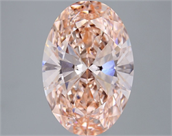Picture of Lab Grown Diamond 5.04 Carats, Oval with  Cut, Fancy Vivid Pink Color, VS2 Clarity and Certified by IGI