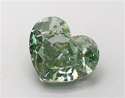 Picture of Lab Grown Diamond 1.67 Carats, Heart with  Cut, Fancy Intense Green Color, VS2 Clarity and Certified by IGI