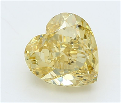 Picture of Lab Grown Diamond 4.06 Carats, Heart with  Cut, Fancy Intense Yellow Color, VVS2 Clarity and Certified by IGI