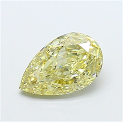 Picture of Lab Grown Diamond 1.50 Carats, Pear with  Cut, Fancy Yellow Color, VS2 Clarity and Certified by IGI