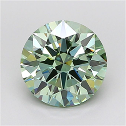 Picture of Lab Grown Diamond 2.72 Carats, Round with Ideal Cut, Fancy Vivid Green Color, VS1 Clarity and Certified by IGI