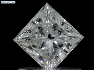 Picture of Natural Diamond 0.67 Carats, Princess with  Cut, F Color, VS2 Clarity and Certified by GIA