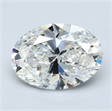 Natural Diamond 2.01 Carats, Oval with  Cut, H Color, SI1 Clarity and Certified by GIA