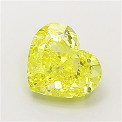 Picture of Lab Grown Diamond 1.20 Carats, Heart with  Cut, Fancy Yellow Color, IF Clarity and Certified by IGI