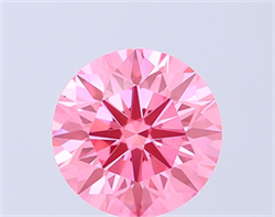 Picture of Lab Grown Diamond 2.01 Carats, Round with Ideal Cut, Fancy Vivid Pink Color, VS2 Clarity and Certified by IGI