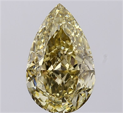 Picture of Lab Grown Diamond 3.09 Carats, Pear with  Cut, Fancy Light Yellow Color, VS2 Clarity and Certified by IGI