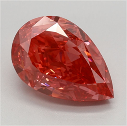 Picture of Lab Grown Diamond 3.09 Carats, Pear with  Cut, Fancy Vivid Pink Color, VVS2 Clarity and Certified by IGI