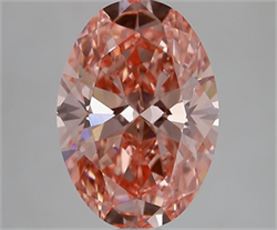 Picture of Lab Grown Diamond 4.08 Carats, Oval with  Cut, Fancy Vivid Pink Color, VVS2 Clarity and Certified by IGI
