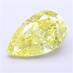 Picture of Lab Grown Diamond 2.90 Carats, Pear with  Cut, Fancy Intense Yellow Color, VVS2 Clarity and Certified by IGI