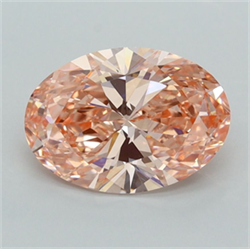 Picture of Lab Grown Diamond 2.03 Carats, Oval with  Cut, Fancy Intense Pink Color, VVS2 Clarity and Certified by IGI
