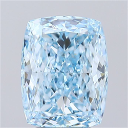 Picture of Lab Grown Diamond 3.55 Carats, CUSHION MODIFIED with  Cut, Fancy Vivid Blue Color, VS1 Clarity and Certified by IGI