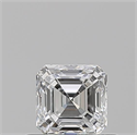 Natural Diamond 0.53 Carats, Asscher with  Cut, F Color, VVS2 Clarity and Certified by GIA