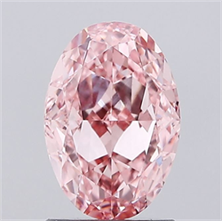 Picture of Lab Grown Diamond 2.05 Carats, Oval with  Cut, Fancy Vivid Pink Color, VS1 Clarity and Certified by IGI