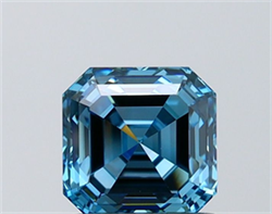 Picture of Lab Grown Diamond 1.31 Carats, Asscher with  Cut, Fancy Vivid Blue Color, VVS2 Clarity and Certified by IGI