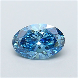 Picture of Lab Grown Diamond 1.54 Carats, Oval with  Cut, Fancy Vivid Blue Color, VS2 Clarity and Certified by IGI