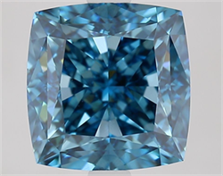 Picture of Lab Grown Diamond 3.58 Carats, CUSHION MODIFIED with  Cut, Fancy Vivid Blue Color, VVS2 Clarity and Certified by IGI