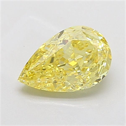 Picture of Lab Grown Diamond 2.16 Carats, Pear with  Cut, Fancy Vivid Yellow Color, VS1 Clarity and Certified by IGI