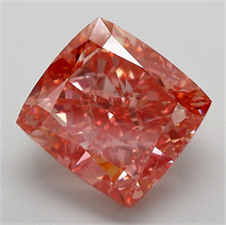Picture of Lab Grown Diamond 7.67 Carats, Cushion with  Cut, Fancy Vivid Pink Color, VS2 Clarity and Certified by IGI