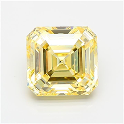 Picture of Lab Grown Diamond 2.53 Carats, Asscher with  Cut, Fancy Intense Yellow Color, VVS2 Clarity and Certified by IGI