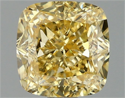 Picture of Lab Grown Diamond 1.88 Carats, CUSHION MODIFIED with  Cut, Fancy Intense Yellow Color, VVS2 Clarity and Certified by IGI