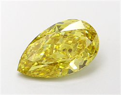 Picture of Lab Grown Diamond 1.71 Carats, Pear with  Cut, Fancy Vivid Yellow Color, VS1 Clarity and Certified by IGI