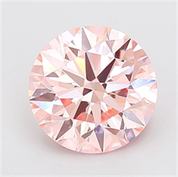 Picture of Lab Grown Diamond 4.08 Carats, Round with Ideal Cut, Fancy Light Pink Color, VS1 Clarity and Certified by IGI