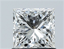 Natural Diamond 1.00 Carats, Princess with  Cut, H Color, VS2 Clarity and Certified by GIA