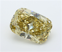 Picture of Lab Grown Diamond 7.08 Carats, CUSHION MODIFIED with  Cut, Fancy Intense Yellow Color, VS1 Clarity and Certified by IGI