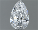 Natural Diamond 0.50 Carats, Pear with  Cut, D Color, VVS2 Clarity and Certified by GIA