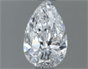 Natural Diamond 0.50 Carats, Pear with  Cut, D Color, VVS2 Clarity and Certified by GIA