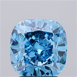 Picture of Lab Grown Diamond 2.16 Carats, CUSHION MODIFIED with  Cut, Fancy Vivid Blue Color, VVS2 Clarity and Certified by IGI