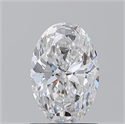Natural Diamond 1.20 Carats, Oval with  Cut, D Color, SI2 Clarity and Certified by GIA