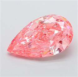Picture of Lab Grown Diamond 6.63 Carats, Pear with  Cut, Fancy Vivid Pink Color, VS1 Clarity and Certified by IGI