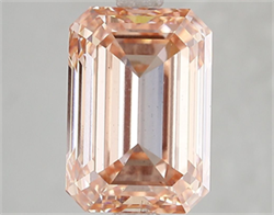 Picture of Lab Grown Diamond 5.02 Carats, Emerald with  Cut, Fancy Vivid Pink Color, VS2 Clarity and Certified by IGI