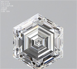 Picture of Natural Diamond 0.61 Carats, HEXAGONAL with  Cut, G Color, IF Clarity and Certified by GIA