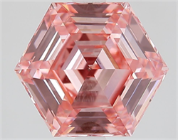 Picture of Lab Grown Diamond 3.36 Carats, HEXAGONAL with  Cut, Fancy Intense Pink Color, VVS2 Clarity and Certified by IGI