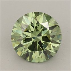 Picture of Lab Grown Diamond 2.55 Carats, Round with Excellent Cut, Fancy Vivid Green Color, VVS2 Clarity and Certified by IGI