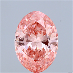 Picture of Lab Grown Diamond 10.07 Carats, Oval with  Cut, Fancy Vivid Pink Color, VS1 Clarity and Certified by IGI
