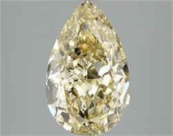 Picture of Lab Grown Diamond 2.99 Carats, Pear with  Cut, Fancy Intense Yellow Color, VS1 Clarity and Certified by IGI