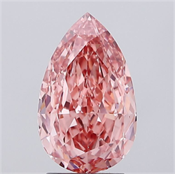 Picture of Lab Grown Diamond 3.01 Carats, Pear with  Cut, Fancy Vivid Pink Color, VS1 Clarity and Certified by IGI