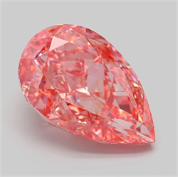 Picture of Lab Grown Diamond 7.54 Carats, Pear with  Cut, Fancy Vivid Pink Color, VVS2 Clarity and Certified by IGI