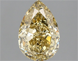 Picture of Lab Grown Diamond 2.10 Carats, Pear with  Cut, Fancy Yellow Color, VS1 Clarity and Certified by IGI