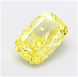 Picture of Lab Grown Diamond 2.03 Carats, CUSHION MODIFIED with  Cut, Fancy Intense Yellow Color, VS1 Clarity and Certified by IGI