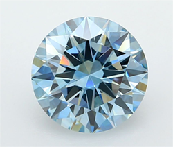 Picture of Lab Grown Diamond 3.01 Carats, Round with Excellent Cut, Fancy Vivid Blue Color, VVS1 Clarity and Certified by IGI