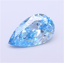 Picture of Lab Grown Diamond 2.50 Carats, Pear with  Cut, Fancy Vivid Blue Color, VS2 Clarity and Certified by IGI