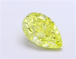 Picture of Lab Grown Diamond 1.30 Carats, Pear with  Cut, Fancy Vivid Yellow Color, VVS1 Clarity and Certified by IGI