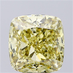 Picture of Lab Grown Diamond 7.56 Carats, CUSHION MODIFIED with  Cut, Fancy Intense Yellow Color, VS1 Clarity and Certified by IGI